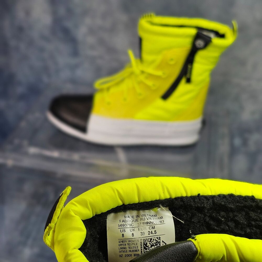 Converse Chuck Taylor All Star Yellow Black Winter Boots – Unisex Men’s 8 / Wome - Picture 5 of 5